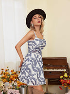 Embroidered Hollow Mini Dress