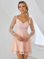 Sheer Bell Sleeve Swiss Dot Dress