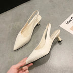 Hot Sale Slipon Fashion Office Career Sexy Pointed Toe Cap Sandals Low Heel Pumps