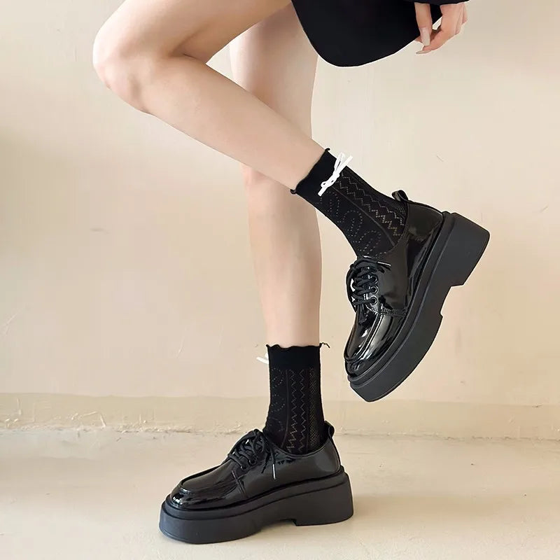Fur Round Toe Casual Sneakers Platform AllMatch Modis Oxfords Derby Loafers