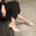Fashion Slipon Summer Solid Office Career Sexy Pointed Toe Low Heel Pumps