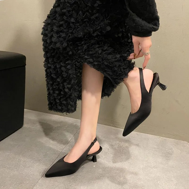 Fashion Slipon Summer Solid Office Career Sexy Pointed Toe Low Heel Pumps