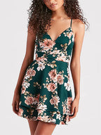 Clara Statement Green Floral Pattern Cocktail Dress Occasion Edit