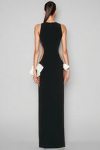 Vendi Double Side Slit Bow Maxi Dress