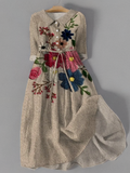 Camila Chic Vintage Dress with Botanical Lace and Pockets Silhouette Collection
