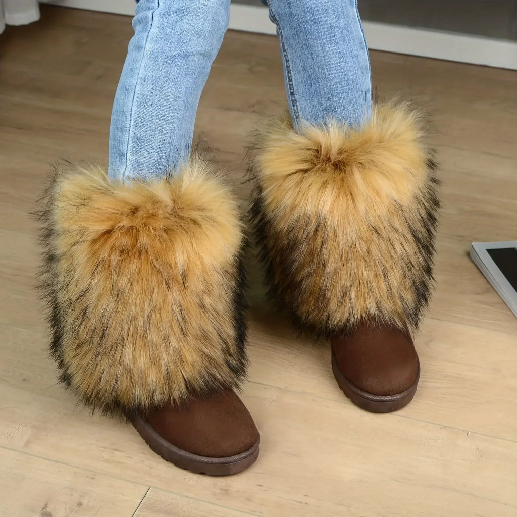 Fluffy Round Toe Thick Bottom Warm Outdoor Nonslip Snow Boot