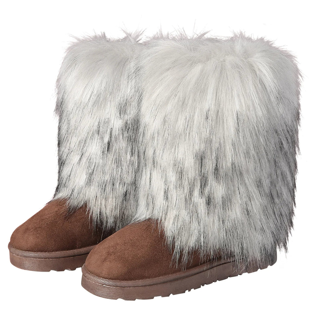Fluffy Round Toe Thick Bottom Warm Outdoor Nonslip Snow Boot
