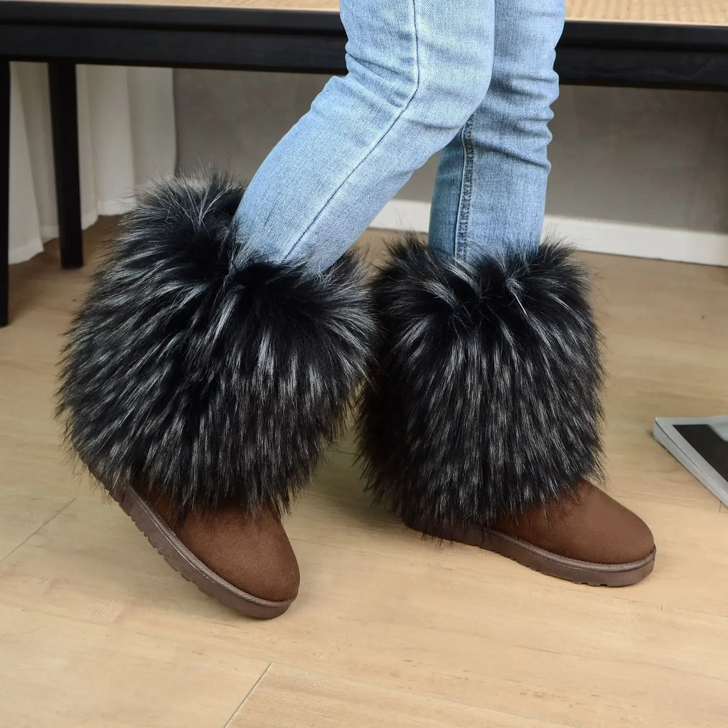 Fluffy Round Toe Thick Bottom Warm Outdoor Nonslip Snow Boot