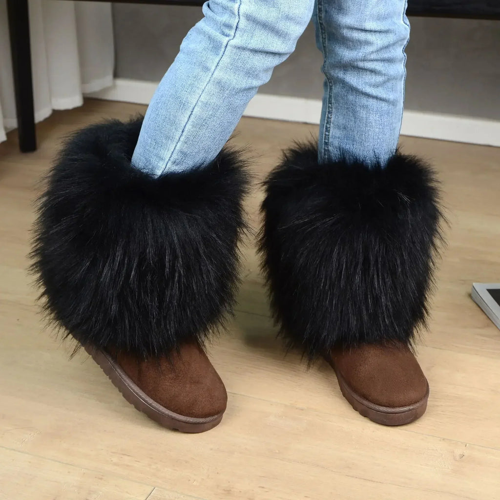 Fluffy Round Toe Thick Bottom Warm Outdoor Nonslip Snow Boot