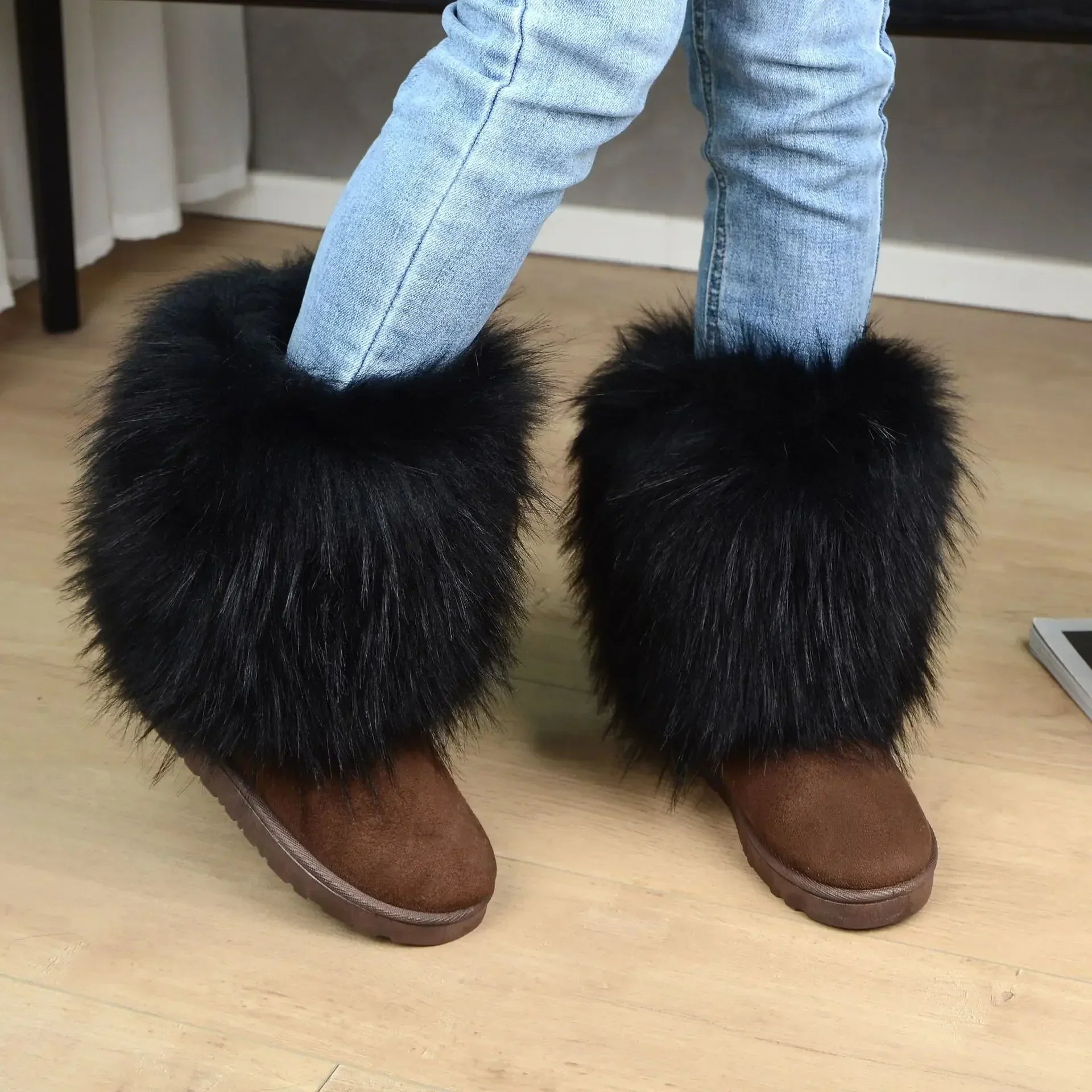 Fluffy Round Toe Thick Bottom Warm Outdoor Nonslip Snow Boot