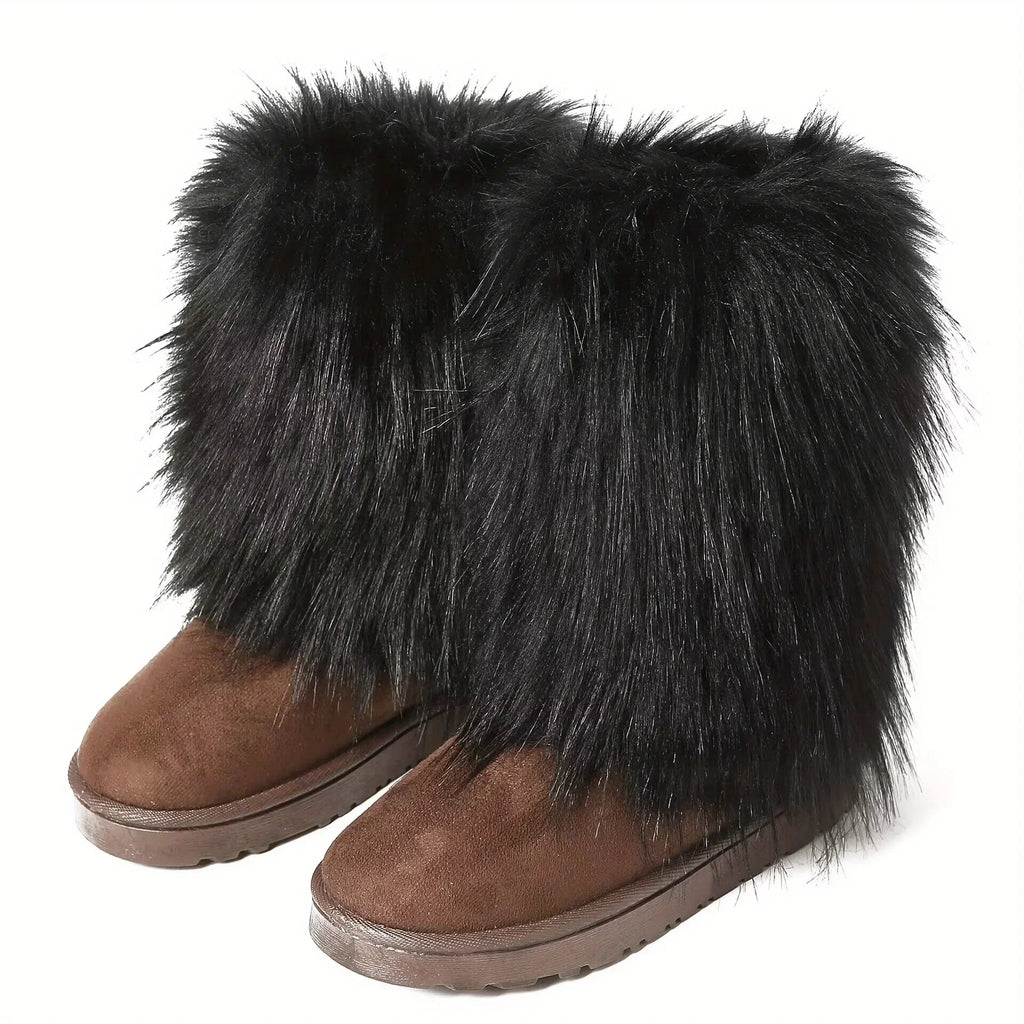 Fluffy Round Toe Thick Bottom Warm Outdoor Nonslip Snow Boot