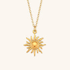 Solar Radiance - Gold Sun Pendant Necklace