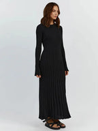 DressBetty - 2024 White Pleated Long Robes Summer Lady Office Maxi Dress