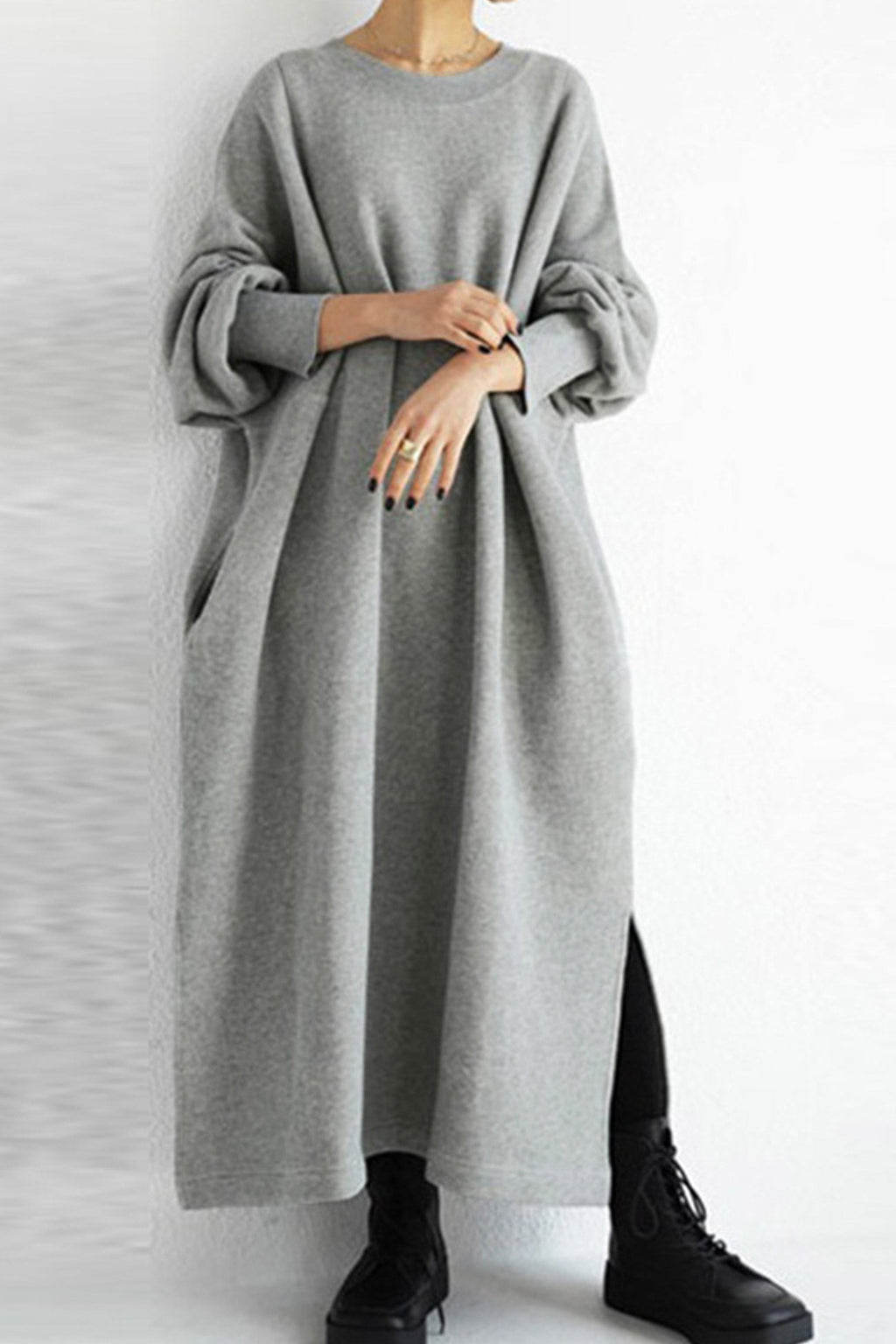 Beate Solid Sweatshirt Dress Contemporary Dress with Premium Casual Styling