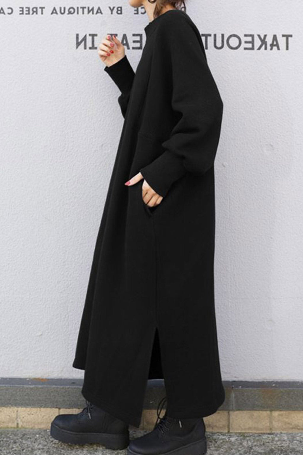 Beate Solid Sweatshirt Dress Contemporary Dress with Premium Casual Styling