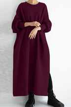 Beate Solid Sweatshirt Dress Contemporary Dress with Premium Casual Styling