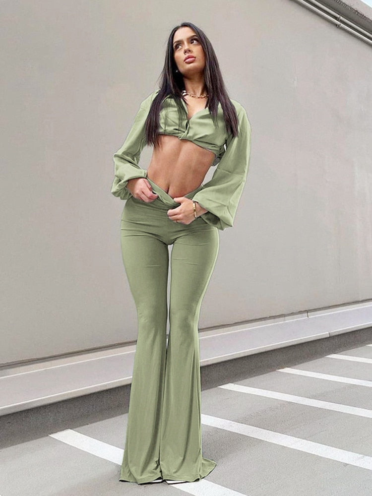 DressBetty - Vintage Elastic Flared Pants