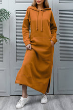 Xara Elevated Hoodie Dress with a Slit Hem Boutique Collection