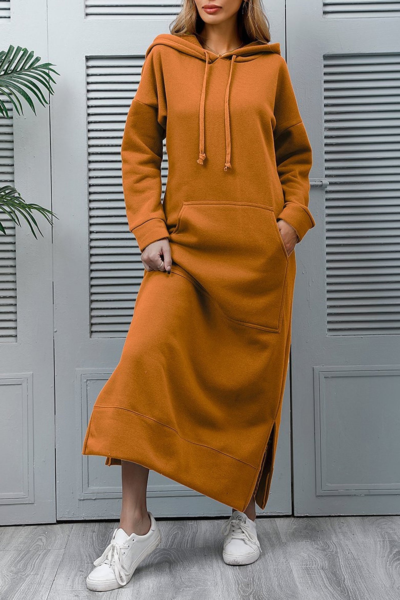 Xara Elevated Hoodie Dress with a Slit Hem Boutique Collection