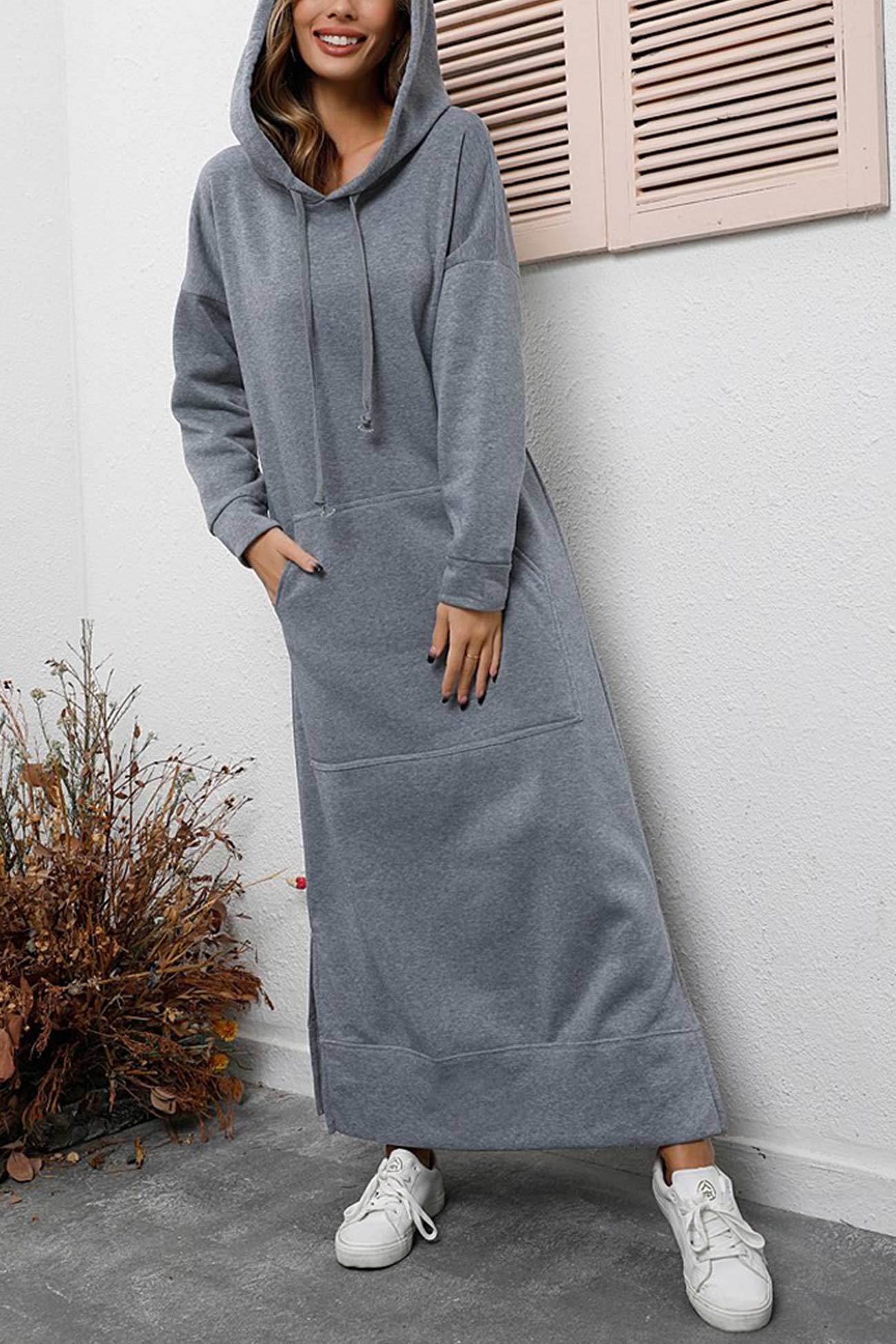 Xara Elevated Hoodie Dress with a Slit Hem Boutique Collection