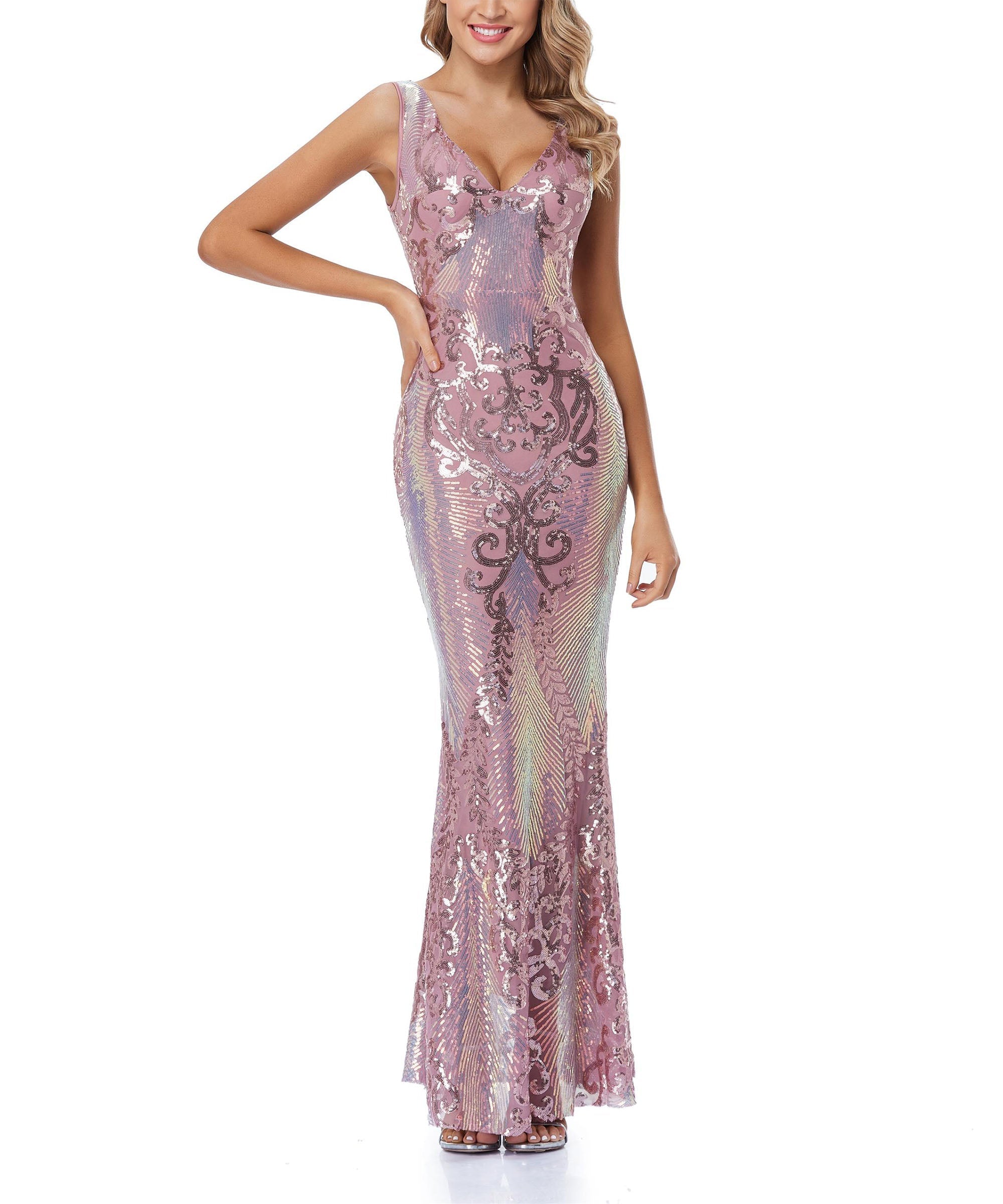 Sparkle & Shine Jewel Neck Sleeveless Formal Evening Dress