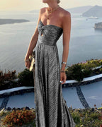 Wrapped Chest Gilding Party Dress Casual Swing Dress