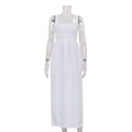 White Cami Casual Fold Split A line Long Dress