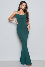 Quinnd Strappy Ruched Wrap Maxi Dress