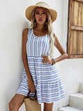 Stripe Block Ruffled Dress