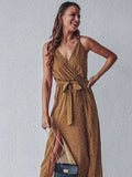 Floral Slit Backless Beach Midi Dress