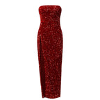 Summer Sequin Sexy High Slit Elegant Party Dress