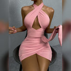 DressBetty - Summer Sexy Halter Cross Night Club Dress