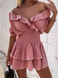 DressBetty - Summer Women Sexy Slash Neck Mini Dress