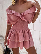 DressBetty - Summer Women Sexy Slash Neck Mini Dress