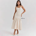 Elegant Red Spaghetti Strap Midi Holiday Dress Casual Birthday Party Dresses Party Dress