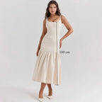 Elegant Red Spaghetti Strap Midi Holiday Dress Casual Birthday Party Dresses Party Dress