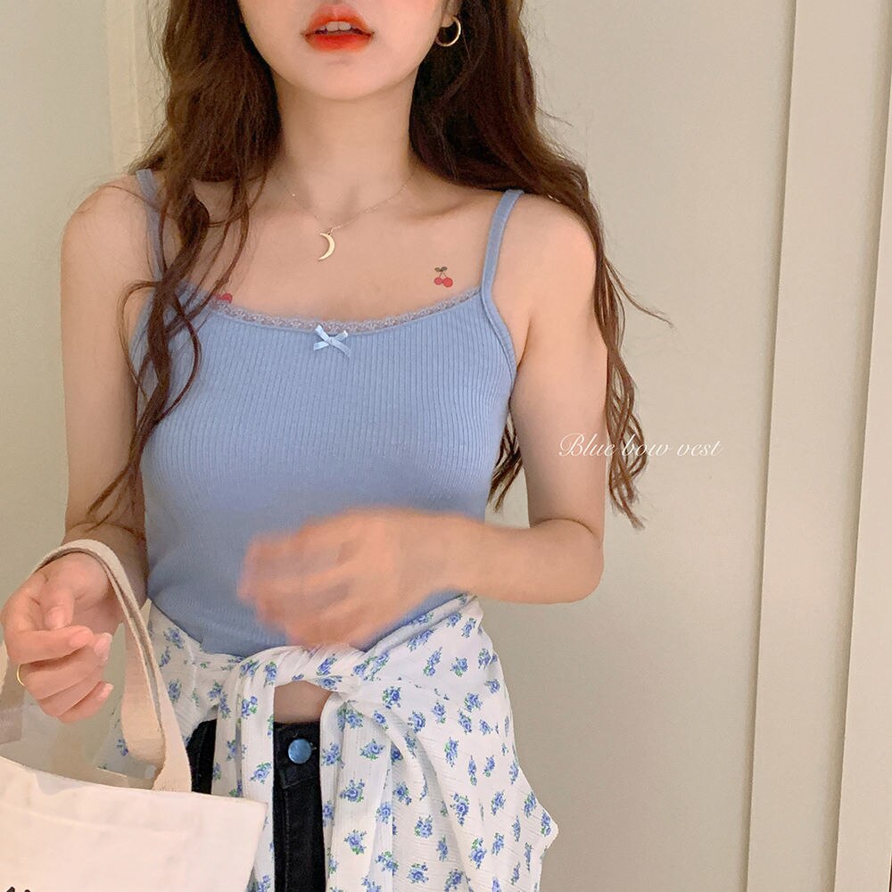 DressBetty - Sweet Bow Lace Off Shoulder Basic Knitted Top