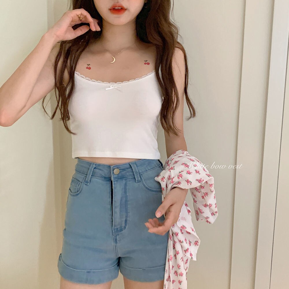 DressBetty - Sweet Bow Lace Off Shoulder Basic Knitted Top