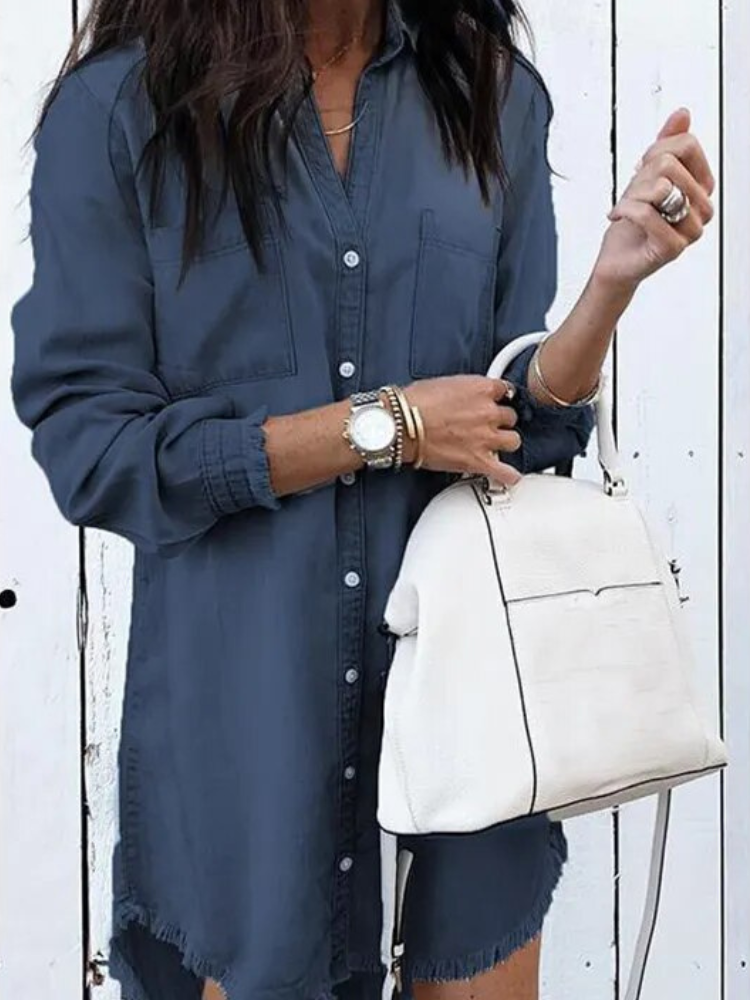 Nuria Timeless Denim Dress Chic Silhouette Collection