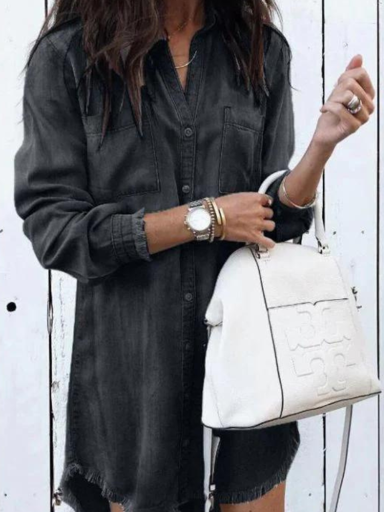 Nuria Timeless Denim Dress Chic Silhouette Collection