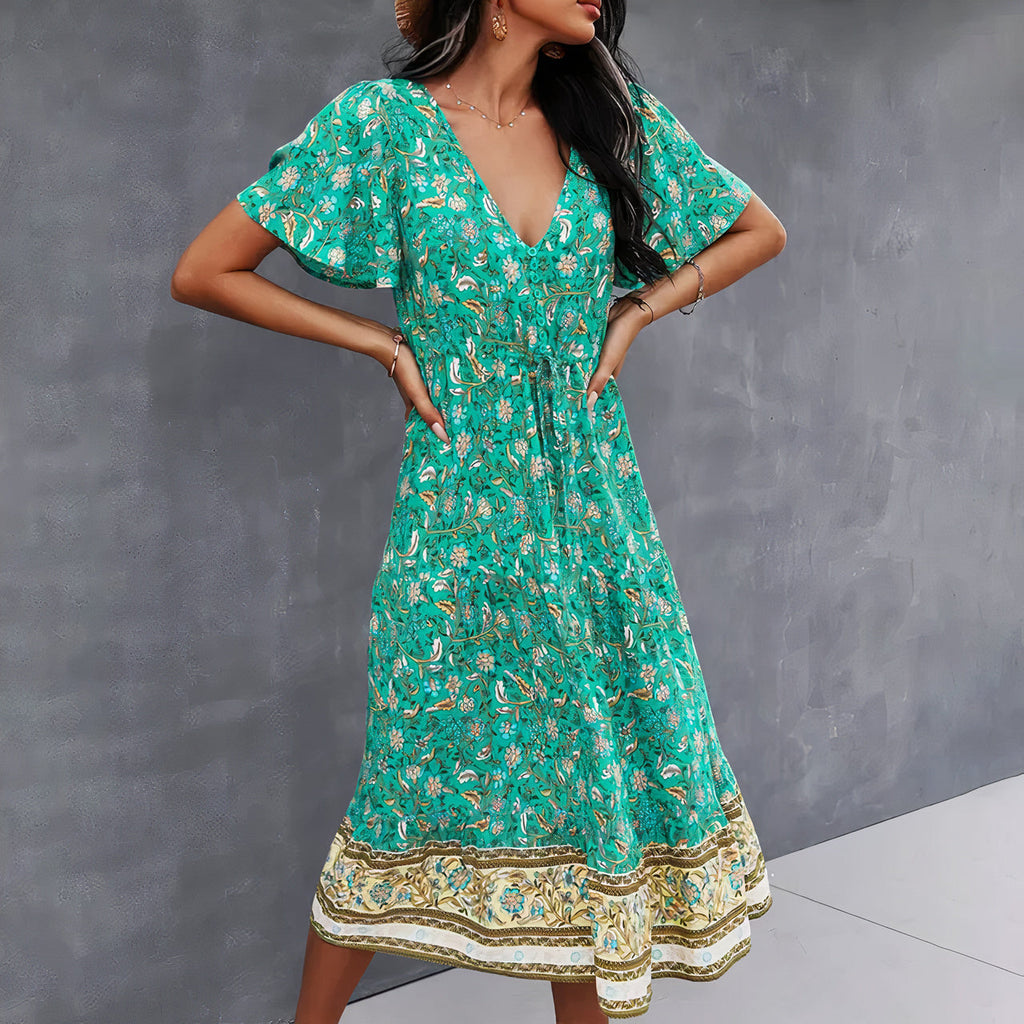 Ione Timeless Women's Dress with Floral Pattern Designer Edit