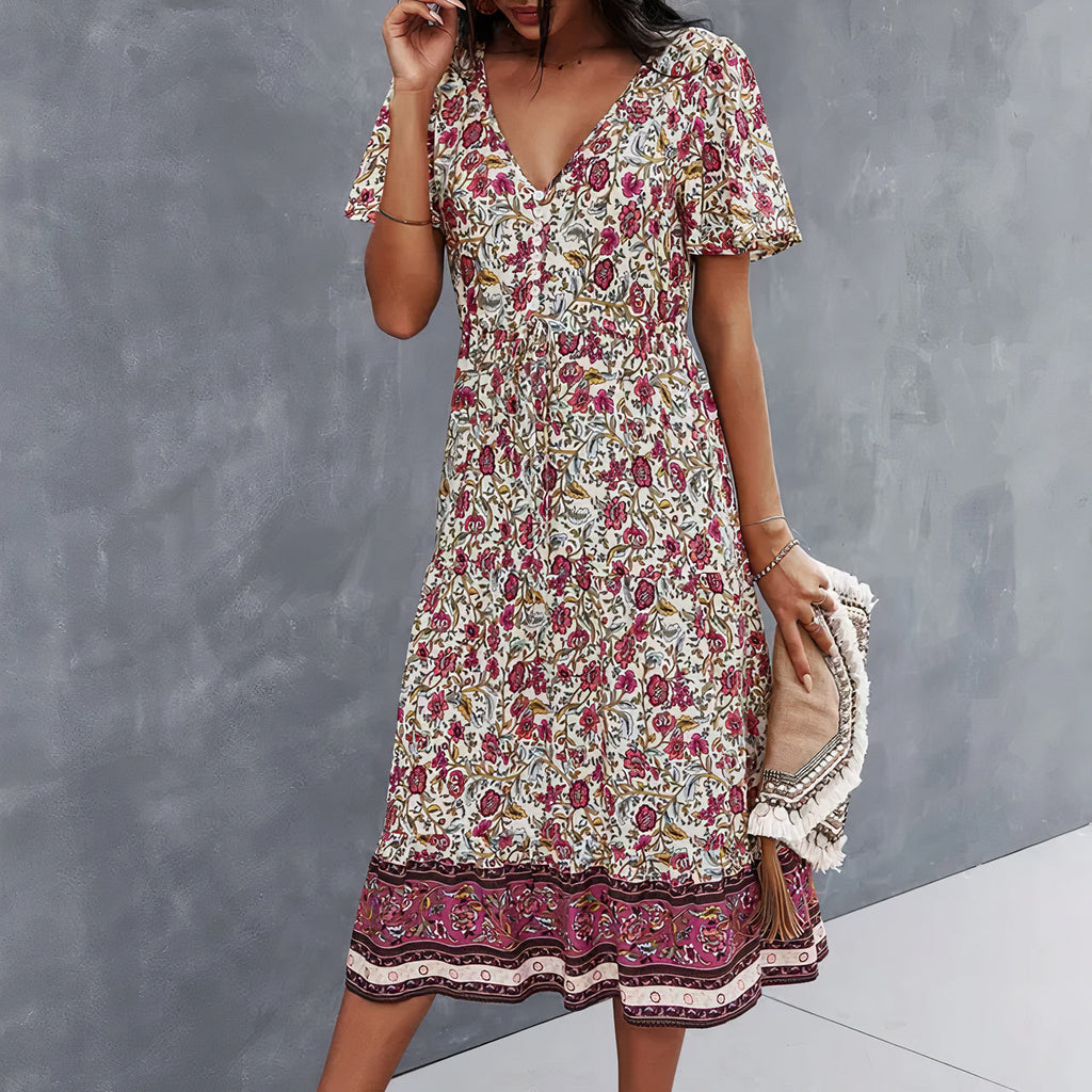 Ione Timeless Women's Dress with Floral Pattern Designer Edit