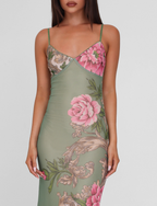 JULIANNA DRESS - GREEN : FLORAL : ROCCOCO FLORAL