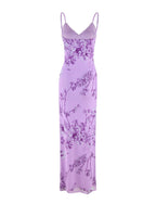 JULIANNA DRESS - PURPLE : FLORAL : PURPLE CERAMIC FLORAL