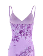JULIANNA DRESS - PURPLE : FLORAL : PURPLE CERAMIC FLORAL
