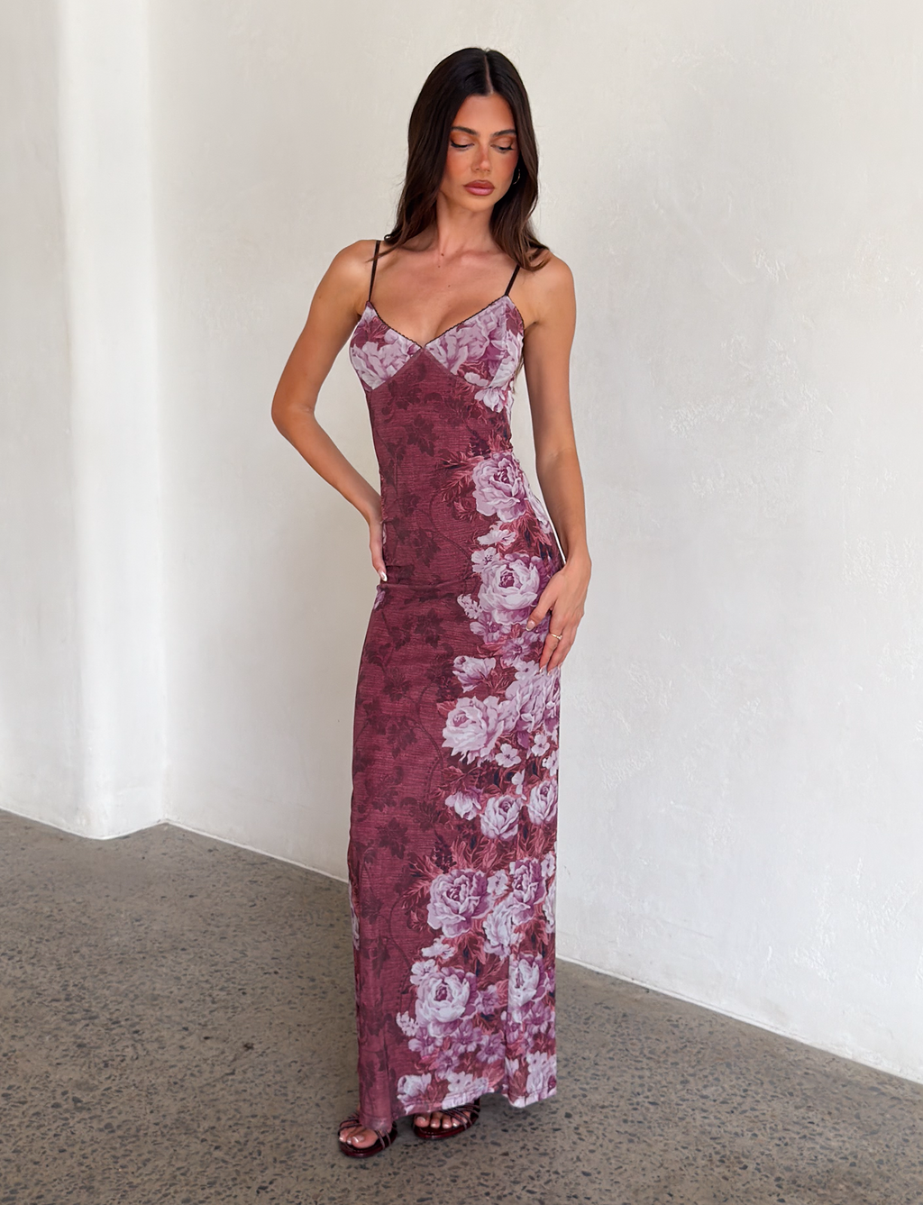 JULIANNA DRESS - MULTI : FLORAL : ROSE STRIPE
