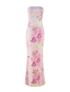 MORGAN MESH DRESS - GRUNGE FLORAL MAGENTA