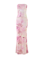 MORGAN MESH DRESS - GRUNGE FLORAL MAGENTA