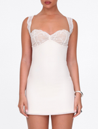 NYOMI MINI DRESS - WHITE : CREAM