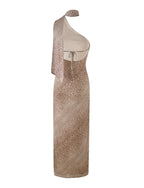 ALLIRA MAXI DRESS - NEUTRAL : LEOPARD